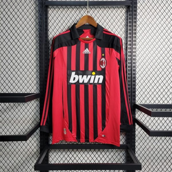 MAILLOT RETRO VINTAGE MILAN AC HOME 2007-08 MANCHES LONGUES (1)