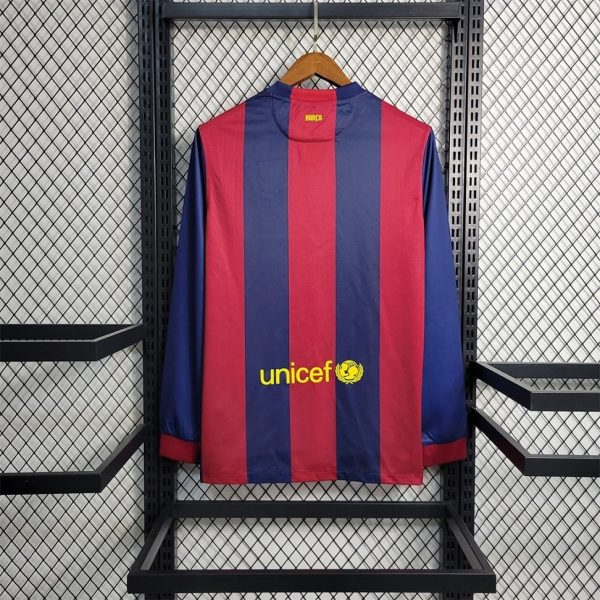 MAILLOT RETRO VINTAGE FC BARCELONE HOME 2014-15 MANCHES LONGUES (3)